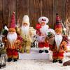 Multipurpose Holiday Ornament with Stylish Santa Doll Vibranting Fabric Christmas Collectible Figurines Daily Use
