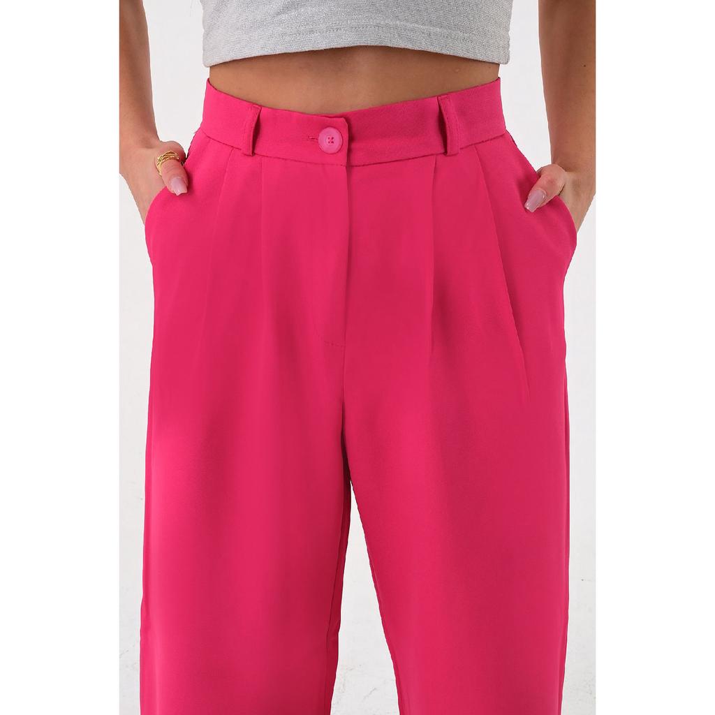 Woman White High Waist Palazzo Pants