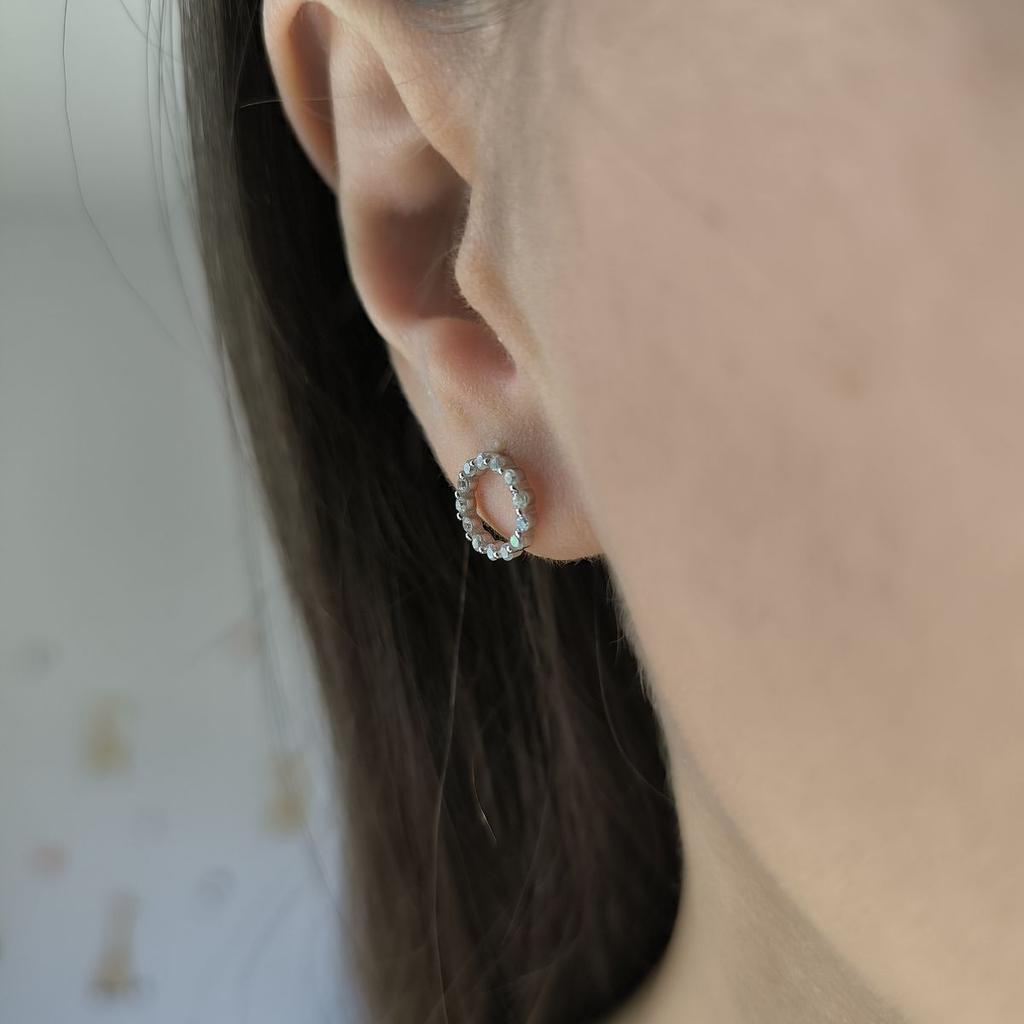 Silver Earrings with Cubic Zirkonia (2193081)