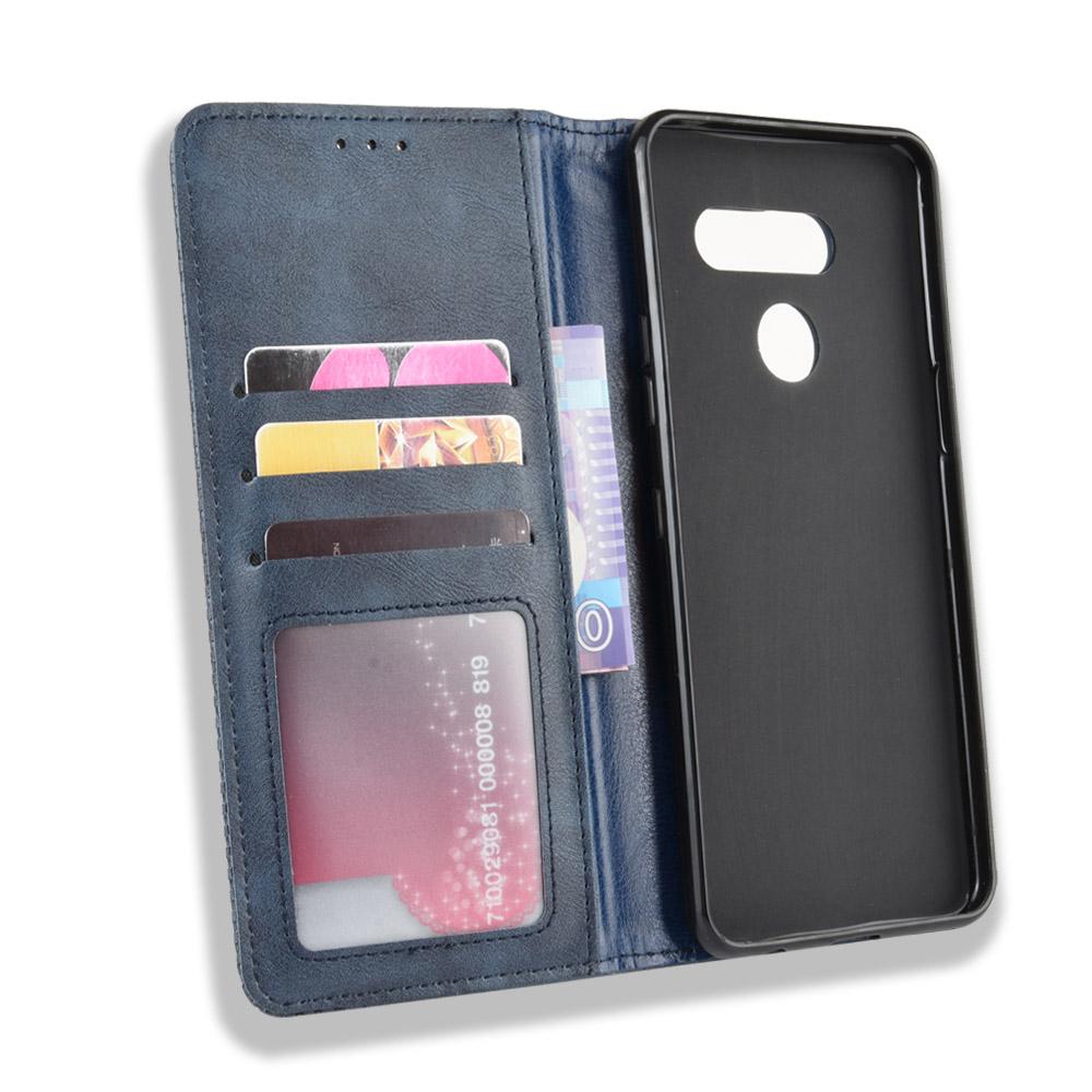 For LG K0S K40S Android One X K20 K30 X2 Retro Flip Book Leather Cover for LG V0S G8S ThinQ Magnetic flip wallet cover