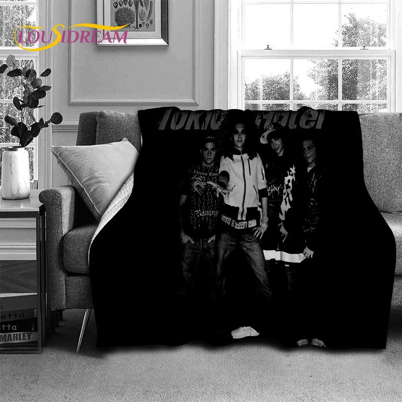 3D Rock Band Tokio Hotel Bill Kaulitz Soft Flannel Blankets,Throw Blanket Comfortable Blanket for Picnic Beds Sofa Home Bedroom