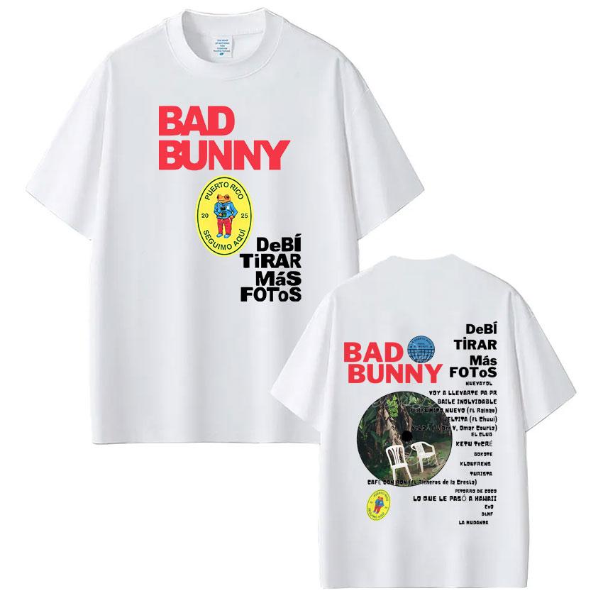 Bad Bunny Rapper Album Shirt Should Take More Photos DTMF 2026 Summer Luxury Hip Hop Fashion Streetwear for Men Women Y2K