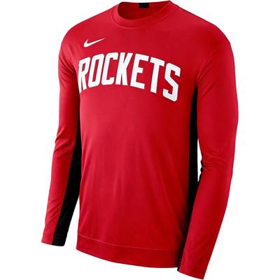 NBA Houston Rockets Warm-Up Training Long Sleeve Shirt Kids Tops 3Z2B7BBKN-RCK