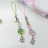 Lucky Clovers Beaded Phone Charm Versatile Lucky Clovers Phone Chain Acrylic Alloy Bead Decors for Bags & Wallets