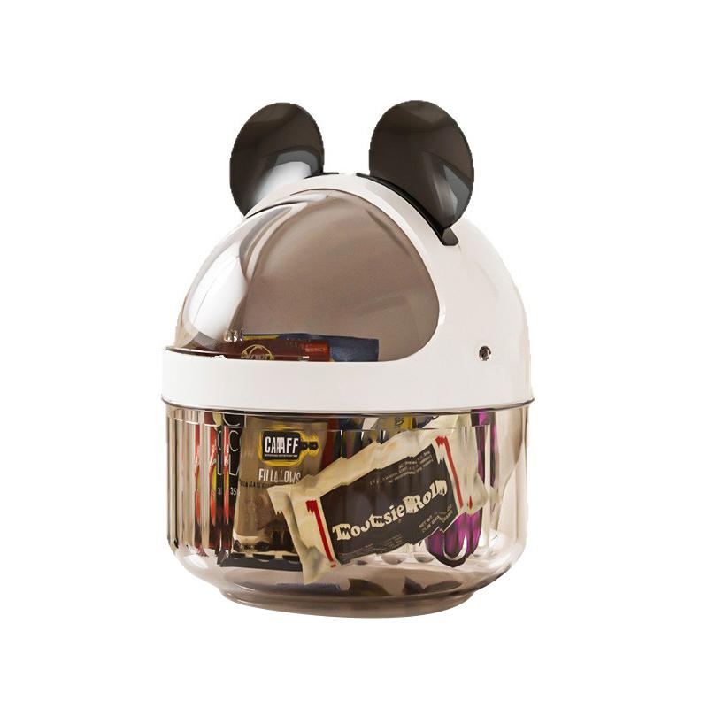 

Office Dormitory Wastebasket, Desktop Cartoon Snack Storage Box With Lid, Front Desk Coffee Snack Gift Box, Trash Can
