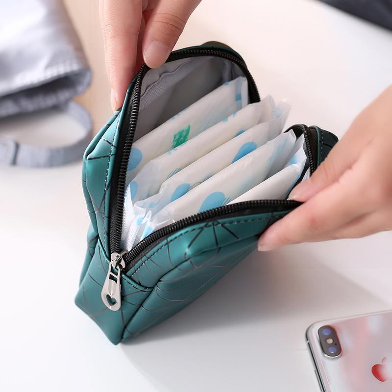 Ins Hot Sales Mini Wasserdichte Kosmetiktasche aus PU-Leder mit Fächern Tragbare Lippenstift Make-up Kleine Taschen
