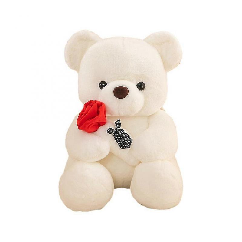 Cute flower rose bear doll childrens doll Valentines Day gift decorative ornaments plush toy rag doll, 25cm