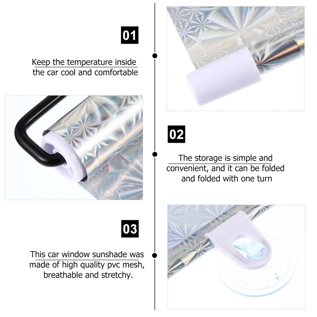 POPETPOP Car Windshield Roller Window Glass Blind Suction Cup Automatic Perfect for Car 2 Panels Sunshade, Sunshade, Shade, Shade, Shade, Visor,