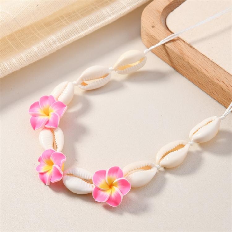 Handmade Ceramic Floral Shell Necklace Intricate Petal Designs Everyday Jewelry Accessory