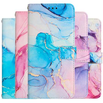 Luxury Marble Flip Leather Phone Case For Iphone 14 13 Pro Max 12 11 8 7 6 Se2022 Wallet Kickstand Cards Solt Book Cover Fundas