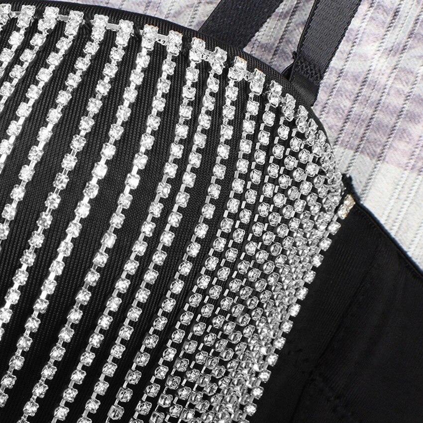 Crop Top yushutiff Tassel Kamínky Korzet Noční klub Party Push Up Podprsenka Oříznuté Bustier Tops Dámské Camis