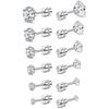 Kolip Hypoallergenic Stud Earrings for Women Men, Cubic Zirconia Surgical Steel Earrings Set