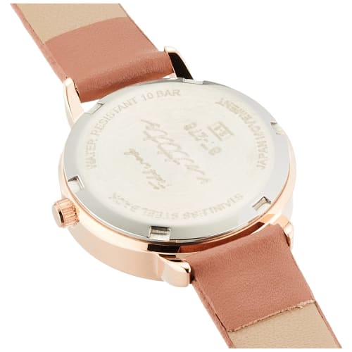 Fieldwork Women's Analog Copage Watch, Waterproof, Floral Print, Pink Gold, Leather Strap, Brown, ST276-4