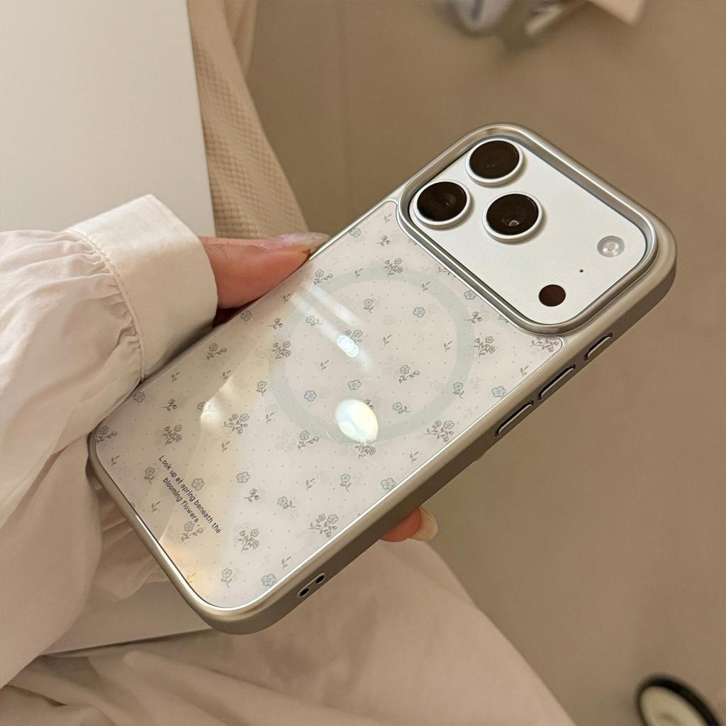 Fresh and delicate blue floral phone case for iPhone 16, iPhone 17, and iPhone 17 Pro Max