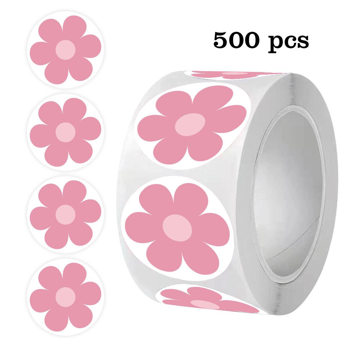 

Round Pink Flower Stickers for Children: Cute Kindergarten Rewards & Decorations