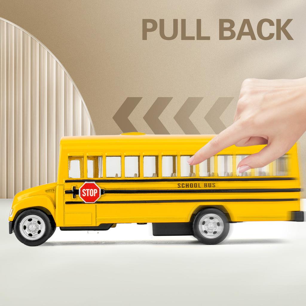 RMZ CITY 1:36 Die-Cast Yellow School Bus Toy Car - Pull-Back Vehicle for Boys & Girls, Kids' Gift, Collectible Car Model
