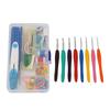 Crochet Hooks Set for Beginners Metal Set, Includes Yarn Needles Stitch Markers Tape Measure, with Essentials Projects Storage Case, Soft Rubber