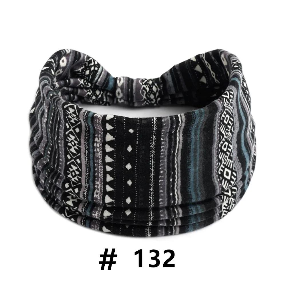 

Широкие повязки на голову для женщин в горошек, завязанная повязка-тюрбан, повязки для йоги и тренировок, бохо-стрейч-хлопковая бандана, аксессуары для волос