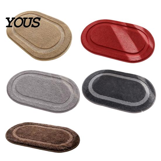Alfombra de Baño Ovalada Alfombra, Microfibra Suave Altamente Absorbente Baño Antideslizante Antideslizante Felpa Esponjosa Felpudo para Ducha Bañera Lavabo