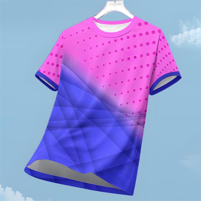 Simple Quick Dry Sports T Shirts ForSummer Fashion Outdoor Running Tennis Badminton 3D Printed T-shirt Casual Oversized Tee