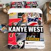 Set Copripiumino Decorazioni per Letto Set Piumoni Matrimoniali Letto King-Kanye Wests Moda Singolo Matrimoniale Grande Formato Federe Artistiche Lino