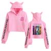 Short Hoodies Women KPop Demon Hunters Printed Lady Sweatshirt Tracksuit Long Sleeve Female Cropped Top Fashion Korean Clothes Harajuku