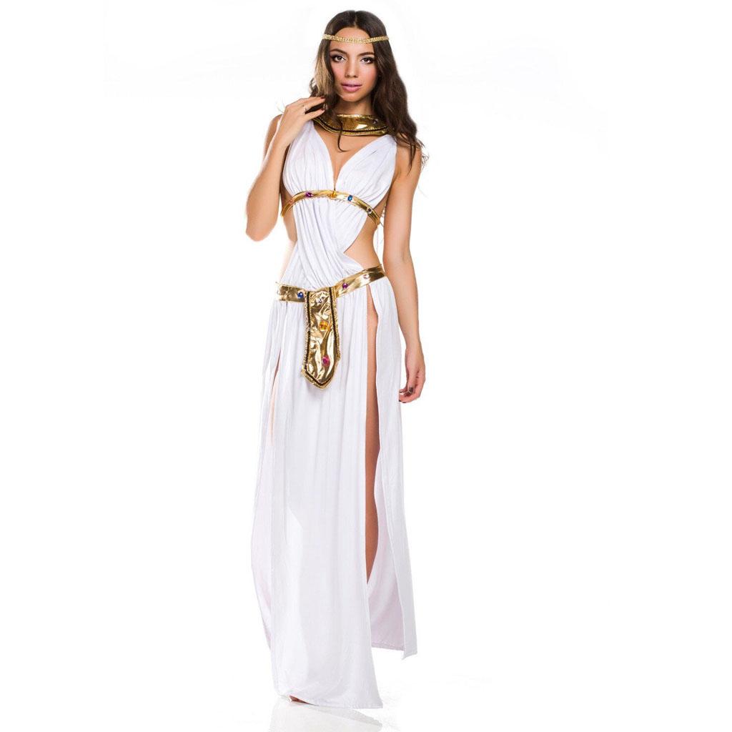 Costume de déesse grecque, robe de princesse égyptienne blanche, guerrier, Halloween, Cosplay