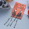Trendy Creative Halloween Skull Long Drop Earrings for Women Gothic Metal Skull Head Dangle Earrings Statement Holiday Jewelry