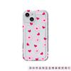Pink love flower apple 15 mobile phone case iphone14promax transparent soft rubber 13/12/11 anti-drop XR