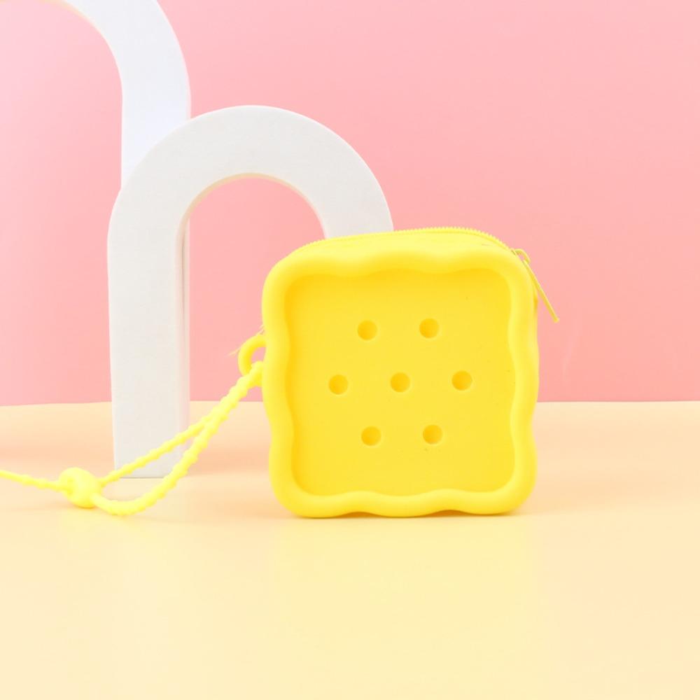 

Money Bag Storage Bag Soft Holes Coin Purse Mini Silicone Money Bag Zipper Card Holder жовтий