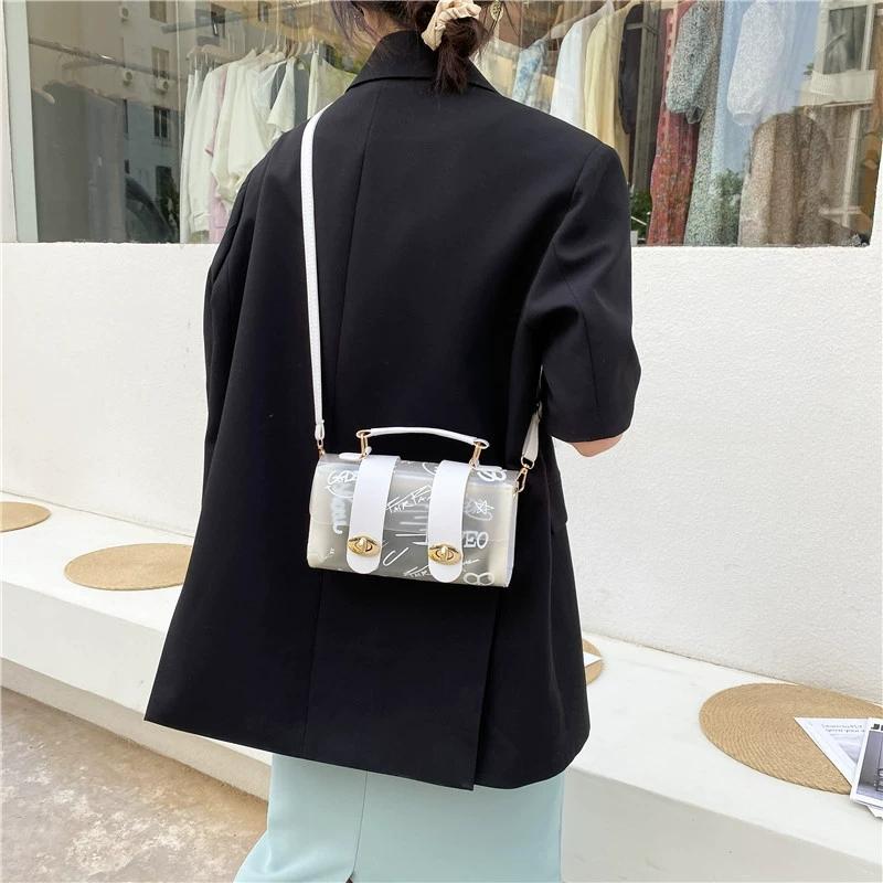 Transparent Jelly crossbody bag Girls simple casual crossbody bag Fashion crossbody bag shopping portable fashion single shoulde