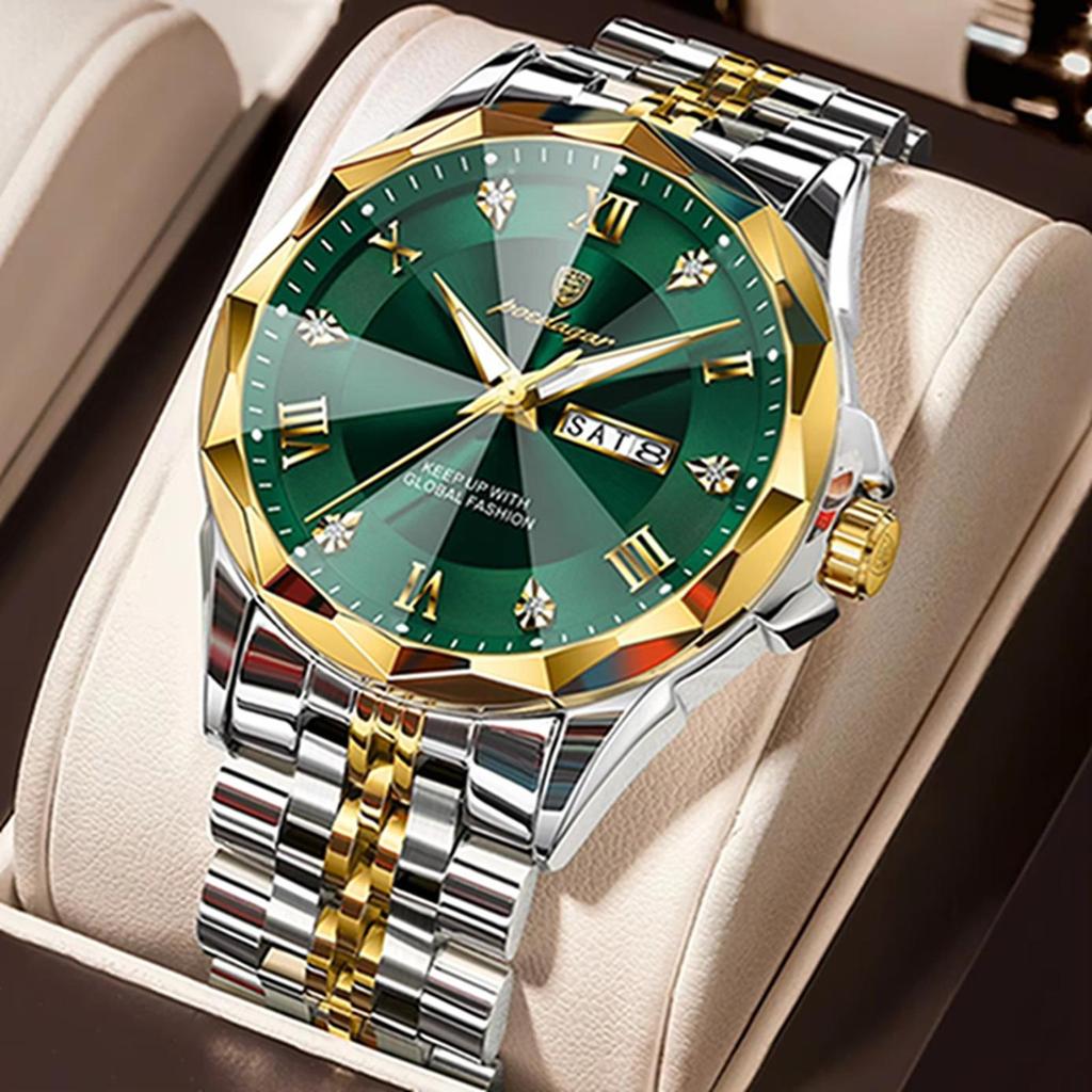 POEDAGAR Luxury Fashion Man Clock Top Business Waterproof Luminous Date Week Men's Watches Quartz Stainless Steel Wristwatch