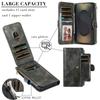 For Samsung Galaxy S25 Ultra Phone Case PU Leather Zipper Wallet Detachable Cover
