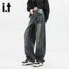 Izzue Women's Vintage Loose Straight Wide-Leg Jeans