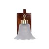 Handmade Sheesham Wood Wall Light Lamp E27 Bulb Holder(Bulb Not Included Stylish Fish Design White Floral Glass Diwali Decor |