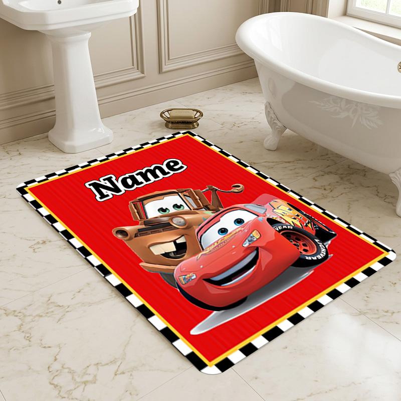 Personalized Name Car Adventure Living Room Non-Slip Area Rug Soft Carpet for Bedroom Kids Playroom Sofa,Office Home Decor Doormat