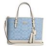 Mollie Series Classic Canvas with Leather Tote Bag Tote Bag Shopping Bag Hand Crossbody Bag 25 Women's Blue Presbyopic White