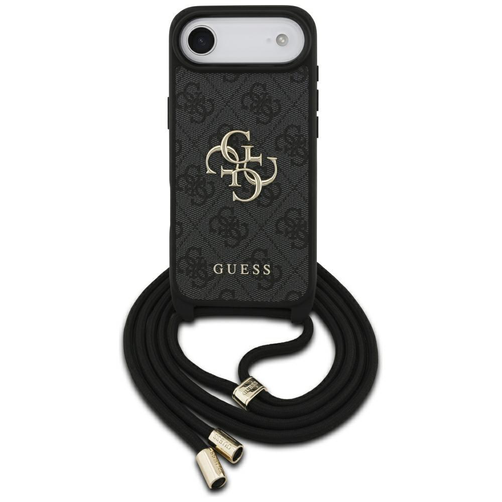 Guess 4G Big Logo Cord Stap Crossbody Case for iPhone Air Black