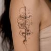 Snake Wrapped Sword Rose Tattoo Sticker, Waterproof And Long-Lasting Simulation, Girls' Big Arm Flower Arm Personalized Tattoo Sticker