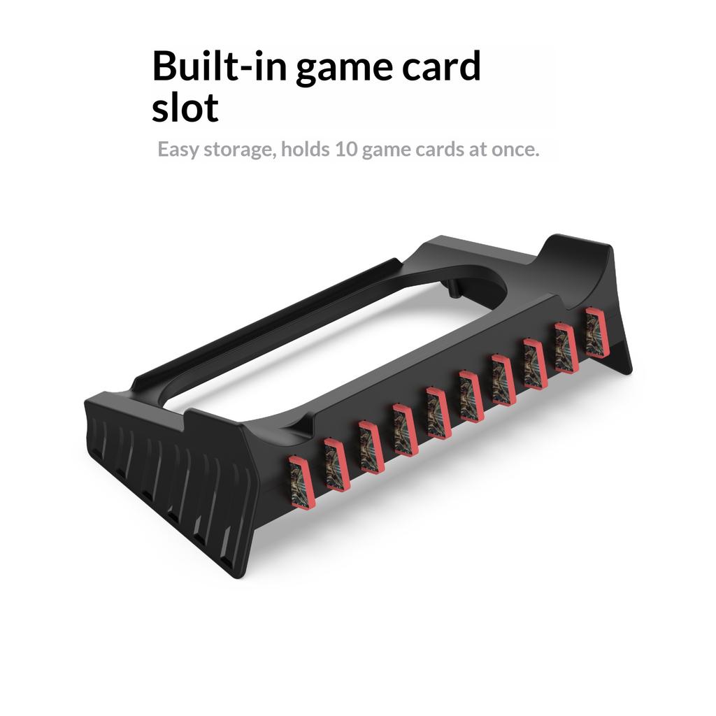 PGTECH GP-395 For Nintendo Switch OLED/Switch 2 Game Console Storage Rack Horizontal Stand with 10 Game Card Slot