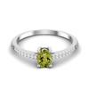 2.2 Ctw Oval Peridot 925 Sterling Silver Solitaire Women Engagement Ring