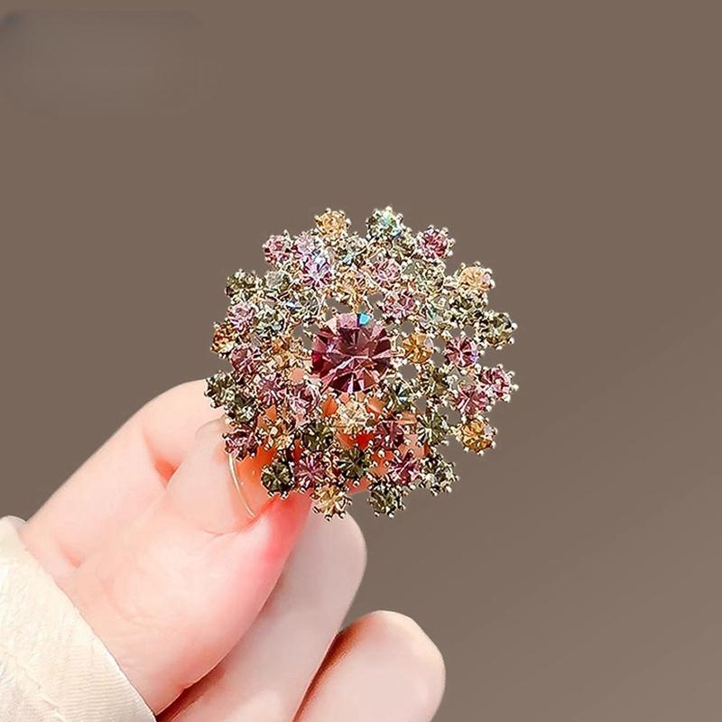 

Vintage Colored Rhinestone Dandelion Brooches For Women Clothing Coat Jewelry Accessries 1pc