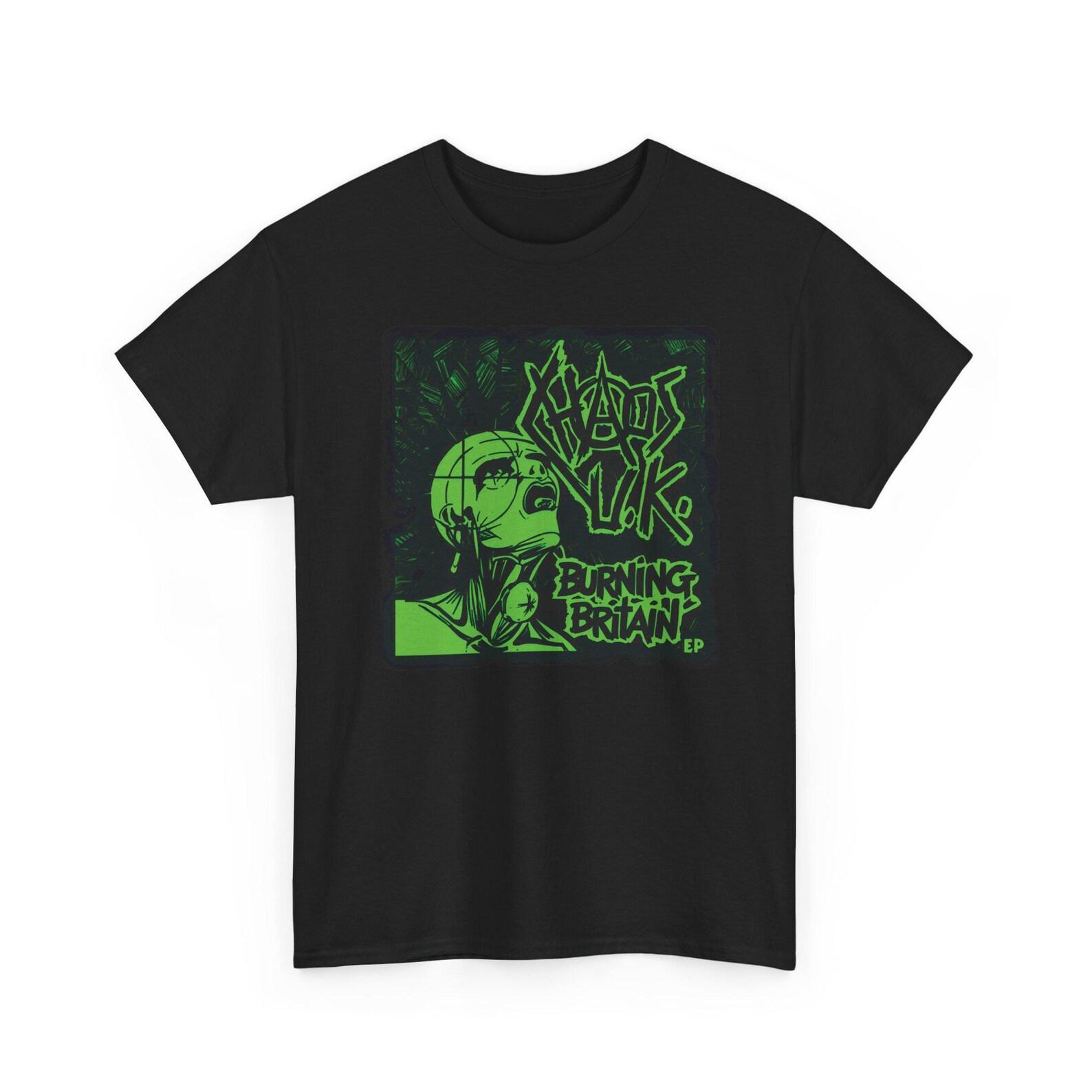 Burning Britain Punk Rock Tee | Hardcore Band Graphic Tee, Gildan Heavy Cotton Shirt, Hardcore Band Merch 2XL