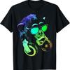 Schimpanse Affe mit DJ-Kopfhörern und Sonnenbrille T-Shirt
