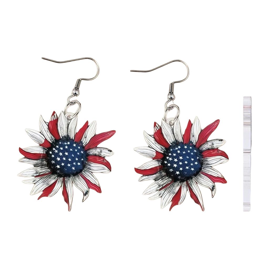 American Flag Independence Day Acrylic Earrings Pendant, Women's Gift, Decoration, Holiday. 2D