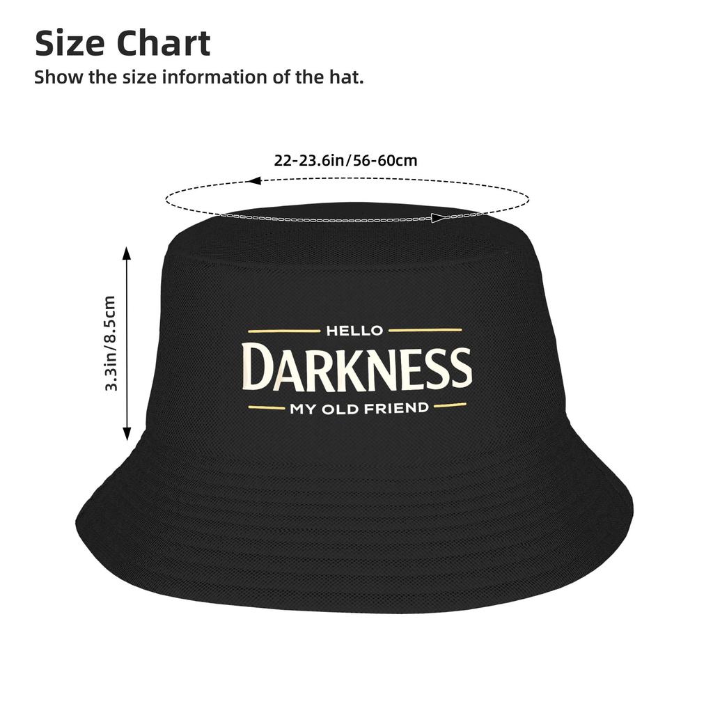Ciao Oscurità Mia Vecchia Amica Cappello a Secchiello Cappelli da Pescatore da Esterno Per Uomo Donna Classici Cappelli da Sole da Pesca Personalità Personalizzato Fai da Te Cappello