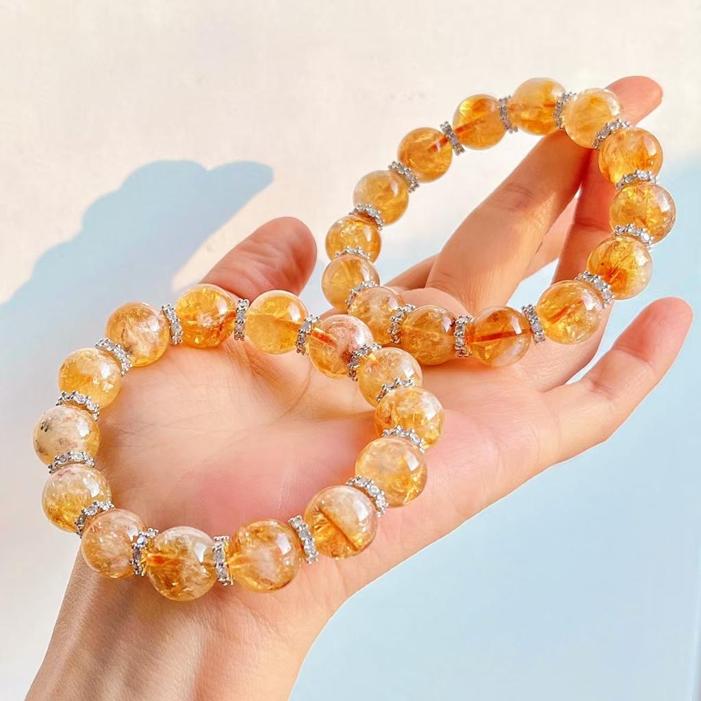 12Mm High Quality Natural Citrine Design Bracelet Bracelet