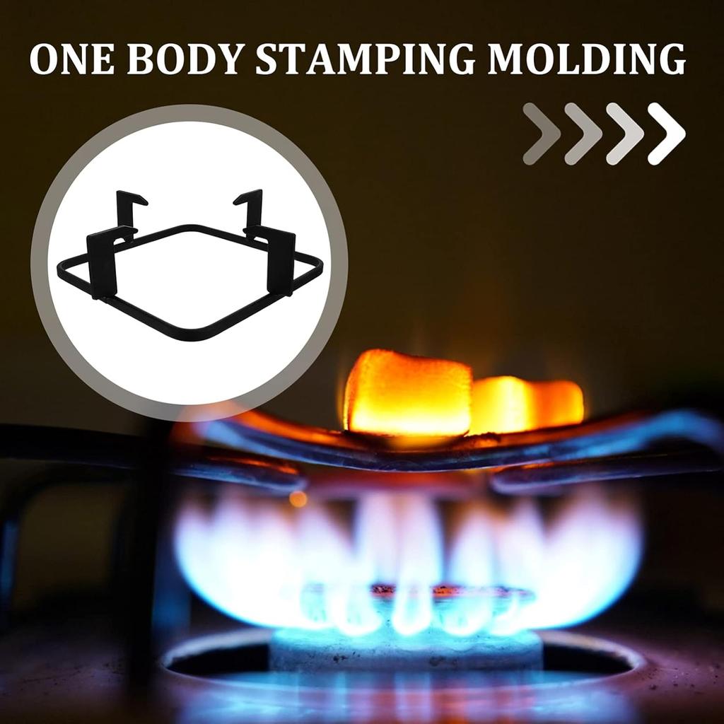 Uonlytech Gas Stove Burner Covers Cast Iron Wok Support Ring, 20. 7cm Square Gas Burner Rack Stove Trivets Cooktop Range Pan Holder Stand Stove Rack