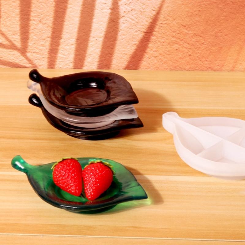 Leaf Resin Mould Ginkgo Jewelry Storage Box Silicone Mold Flower Pot Resin Mold for DIY Crafts Casting Home Decors
