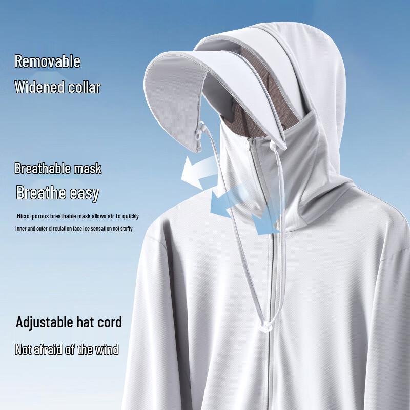 JEANSWEST LIFE Men's Ice-Feel UPF50+ Hooded Sun Protection Jacket